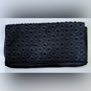 La Regale Black Beaded Clutch
